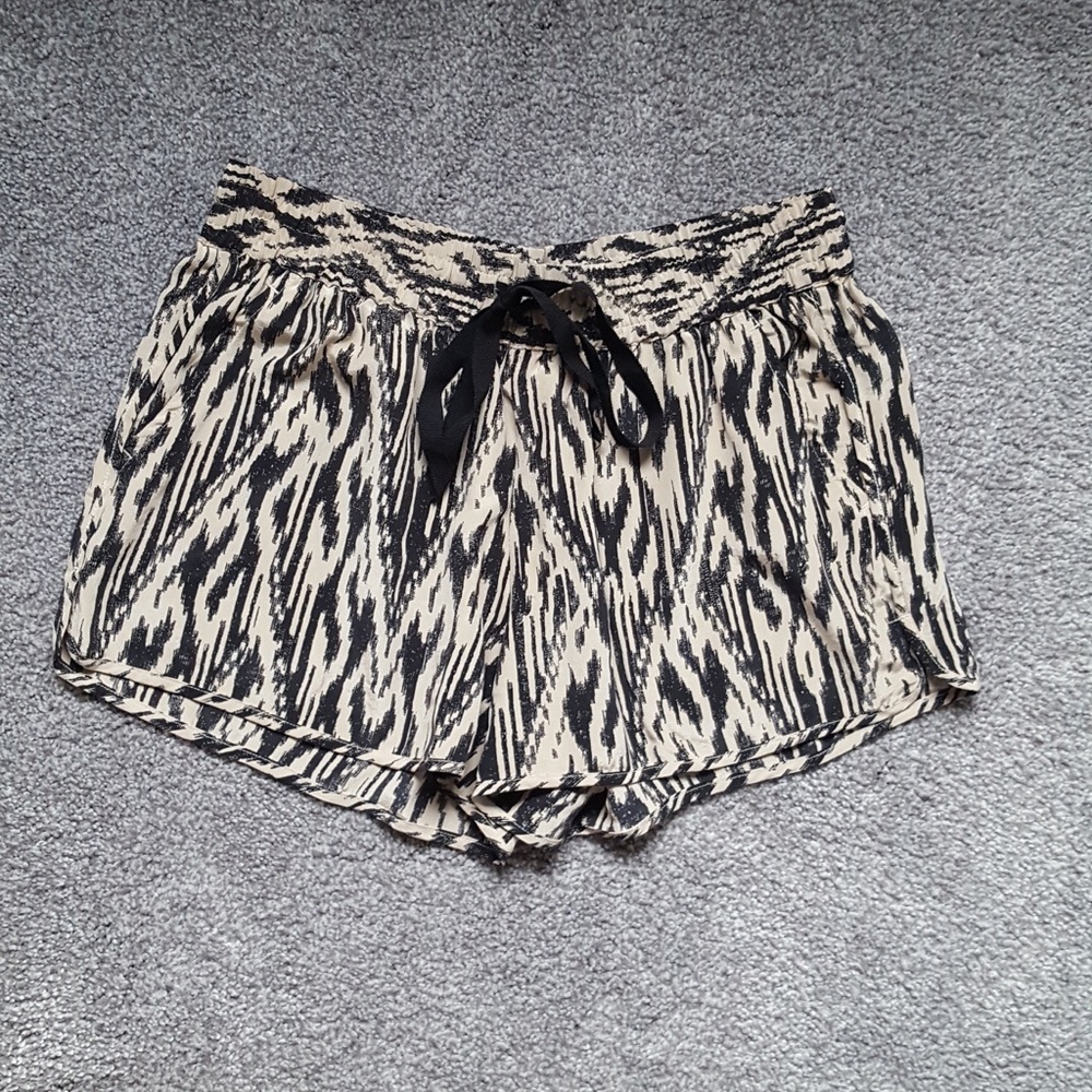 Joie Silk Drawstring Ikat Print Shorts